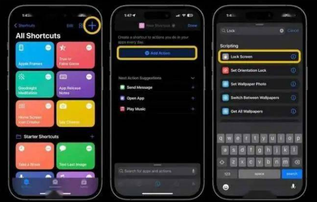 元宝山苹果14锁屏维修店分享iPhone14升级iOS16.4后如何创建锁屏快捷方式 